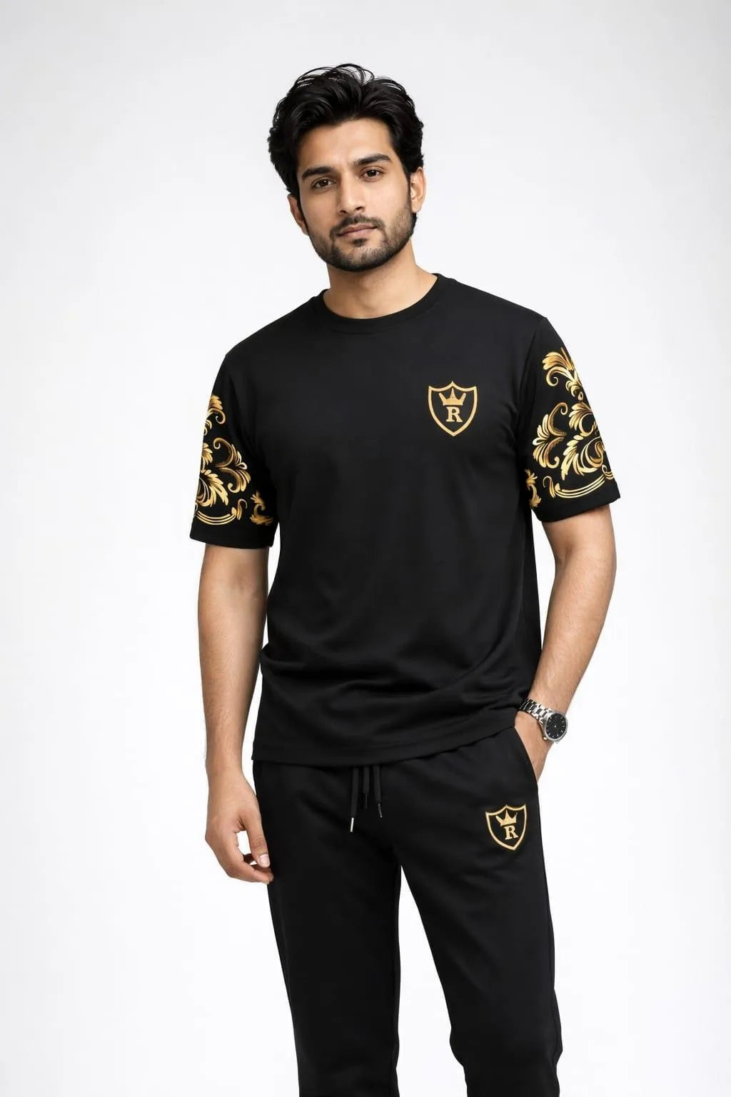 RichMan Royal Summer Tracksuit Set – Premium T-Shirt & Trouser (Breathable & Stylish)