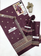 2 Pcs Girl's Lawn Embroidered Unstitched Suit