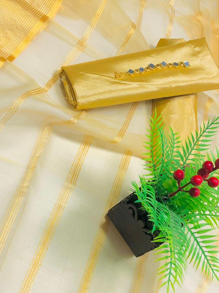 3 Pcs Women's Unstitched Fancy Chamki Kattan Plain Suit