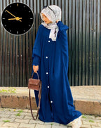 Classic Georgette Abaya with Stroller - 1 Pcs in Blue, Black, and Maroon
