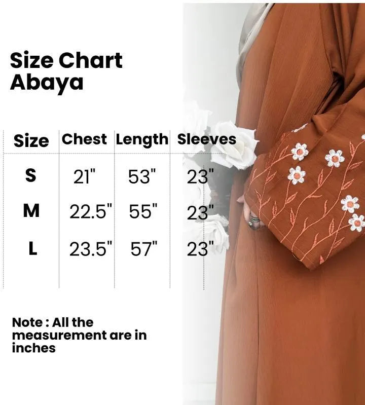 Georgette Embroidered Classic Full Abaya