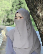 Chiffon 2 Pcs Hijab Set - Plain Design for Versatile Styling