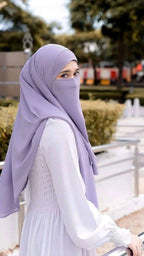 Chiffon 2 Pcs Hijab Set - Plain Design for Versatile Styling