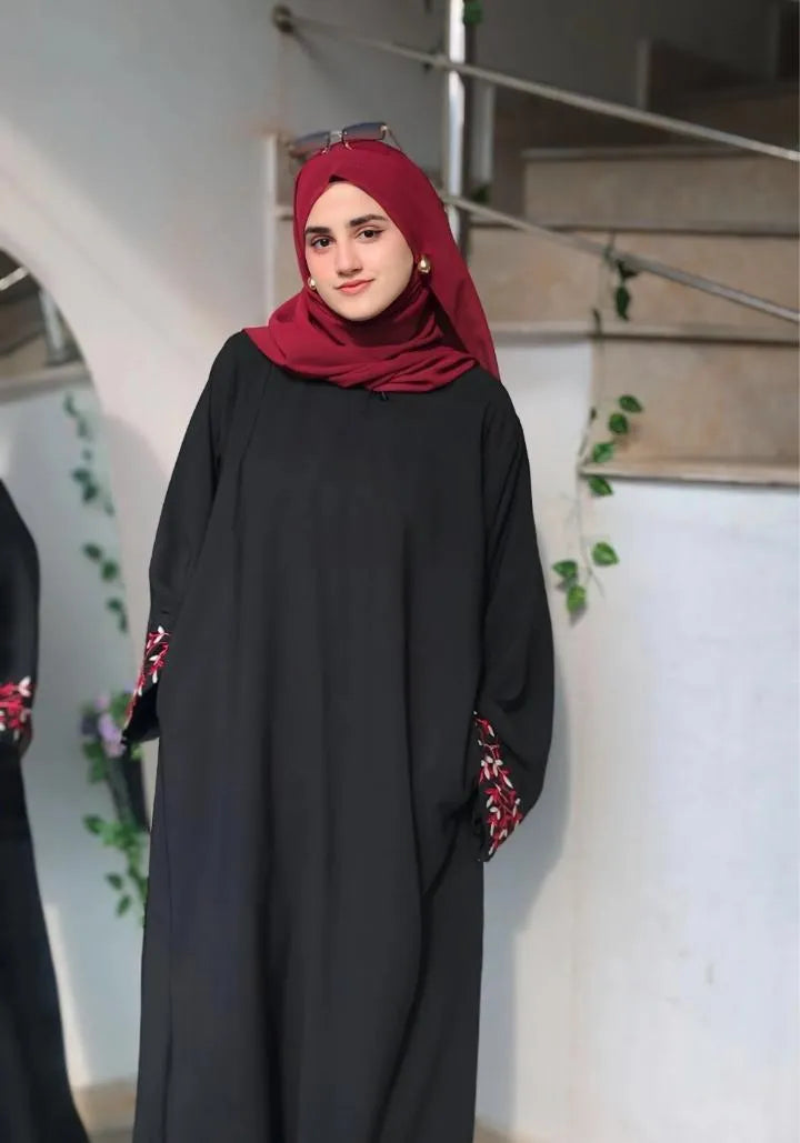 Georgette Embroidered Classic Full Abaya