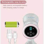 Silicone Pink Breast Pump Set - Includes 1 Breast Pump, 1 Bottle, 1 Pacifier, 1 USB Cable