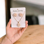 Funky Gold Plated Crystal Pendant Set