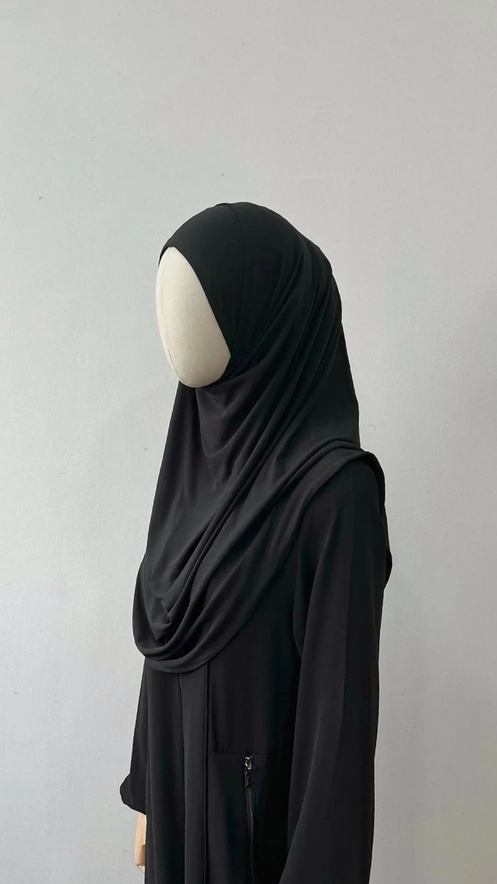 Double Loop Instant Hijab Black Georgette Ready to Wear Hijab for Women Pinless scarf girl Hijab Style