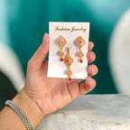 Modern Design 1 Carat Gold Plated Crystal Pendant Set