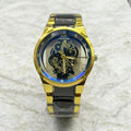 Men's Luxury Watch - 1 Pc Stainless Steel Chain Strap in Black and Golden