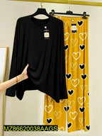 2 Pcs Women's Stitched Cotton Jersey Printed Night Suit