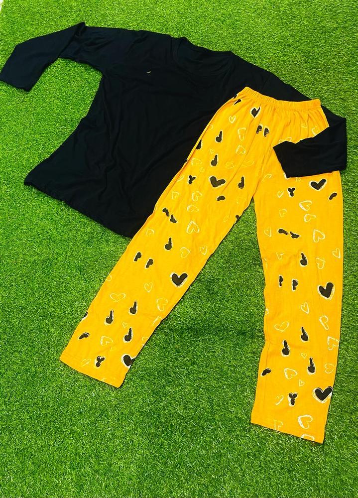 2 Pcs Women's Stitched Cotton Jersey Printed Night Suit