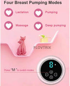 Silicone Pink Breast Pump Set - Includes 1 Breast Pump, 1 Bottle, 1 Pacifier, 1 USB Cable