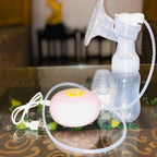 Silicone Pink Breast Pump Set - Includes 1 Breast Pump, 1 Bottle, 1 Pacifier, 1 USB Cable