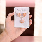 Funky Gold Plated Crystal Pendant Set