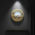 ,Golden Acrylic Arabic Calligraphy With Silver Acrylic Dial Islamic Clock