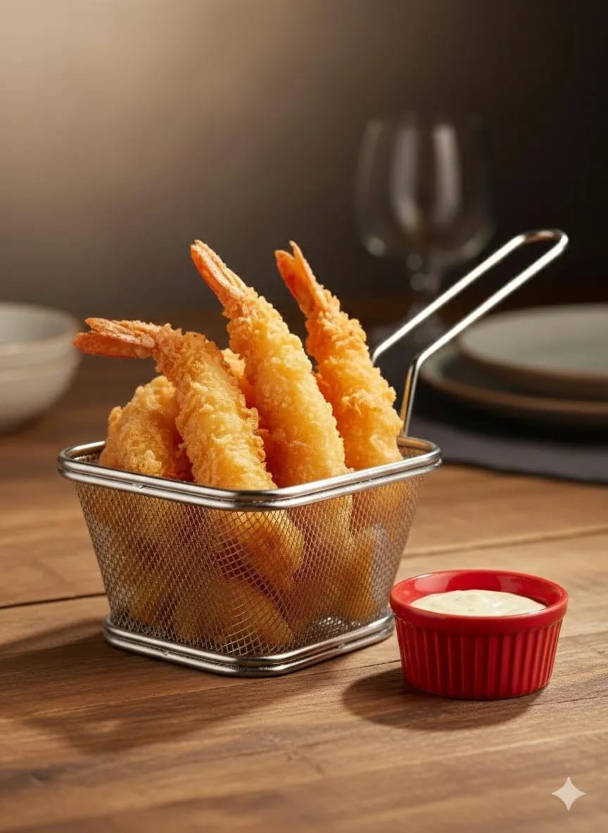 Professional Stainless Steel Large Serving Basket - 1 Pc