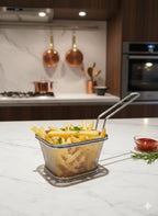 Professional Stainless Steel Large Serving Basket - 1 Pc